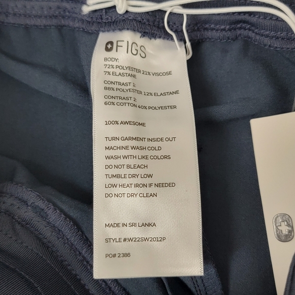 Figs NEW Petite Navy Zamora High Waisted Petite Joggers Scrub Pants Sz XXSP - Picture 11 of 12